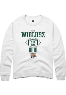 Sam Wiglusz  Rally Ohio Bobcats Mens White NIL Sport Icon Long Sleeve Crew Sweatshirt