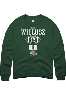 Sam Wiglusz  Rally Ohio Bobcats Mens Green NIL Sport Icon Long Sleeve Crew Sweatshirt