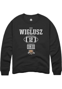 Sam Wiglusz  Rally Ohio Bobcats Mens Black NIL Sport Icon Long Sleeve Crew Sweatshirt