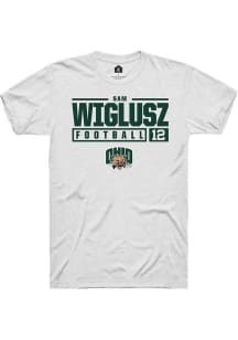 Sam Wiglusz  Ohio Bobcats White Rally NIL Stacked Box Short Sleeve T Shirt