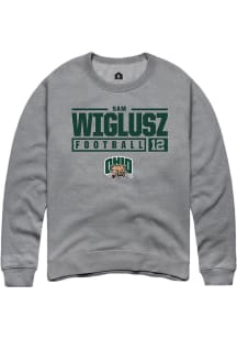 Sam Wiglusz  Rally Ohio Bobcats Mens Graphite NIL Stacked Box Long Sleeve Crew Sweatshirt