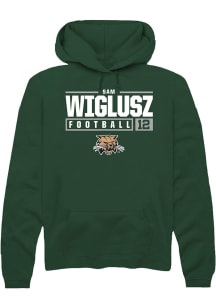 Sam Wiglusz  Rally Ohio Bobcats Mens Green NIL Stacked Box Long Sleeve Hoodie