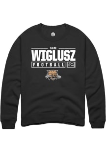 Sam Wiglusz  Rally Ohio Bobcats Mens Black NIL Stacked Box Long Sleeve Crew Sweatshirt