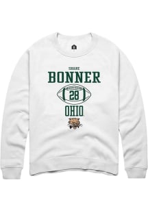 Shane Bonner  Rally Ohio Bobcats Mens White NIL Sport Icon Long Sleeve Crew Sweatshirt