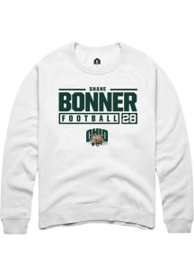 Shane Bonner  Rally Ohio Bobcats Mens White NIL Stacked Box Long Sleeve Crew Sweatshirt