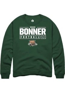 Shane Bonner  Rally Ohio Bobcats Mens Green NIL Stacked Box Long Sleeve Crew Sweatshirt