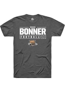 Shane Bonner  Ohio Bobcats Dark Grey Rally NIL Stacked Box Short Sleeve T Shirt