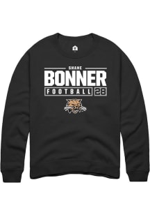 Shane Bonner  Rally Ohio Bobcats Mens Black NIL Stacked Box Long Sleeve Crew Sweatshirt