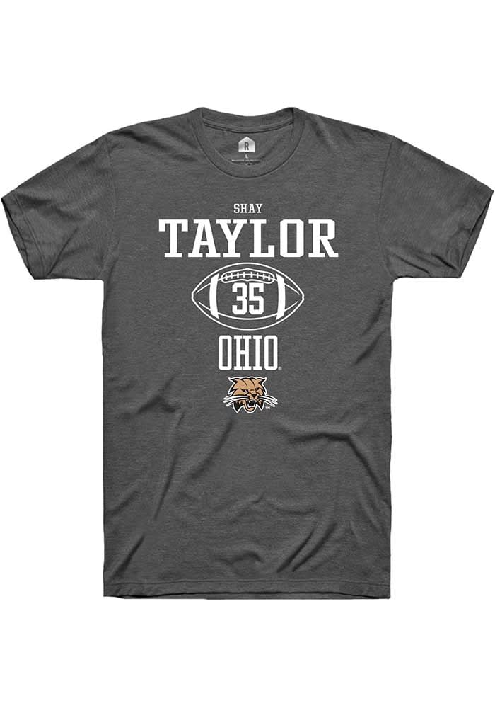 Shay Taylor  Ohio Bobcats Dark Grey Rally NIL Sport Icon Short Sleeve T Shirt