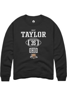 Shay Taylor  Rally Ohio Bobcats Mens Black NIL Sport Icon Long Sleeve Crew Sweatshirt