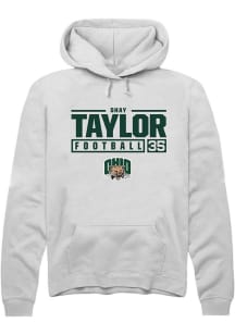 Shay Taylor  Rally Ohio Bobcats Mens White NIL Stacked Box Long Sleeve Hoodie