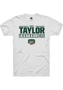 Shay Taylor  Ohio Bobcats White Rally NIL Stacked Box Short Sleeve T Shirt