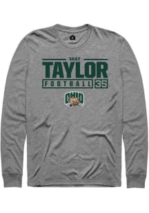 Shay Taylor  Ohio Bobcats Graphite Rally NIL Stacked Box Long Sleeve T Shirt