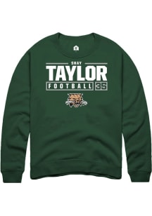 Shay Taylor  Rally Ohio Bobcats Mens Green NIL Stacked Box Long Sleeve Crew Sweatshirt