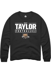 Shay Taylor  Rally Ohio Bobcats Mens Black NIL Stacked Box Long Sleeve Crew Sweatshirt