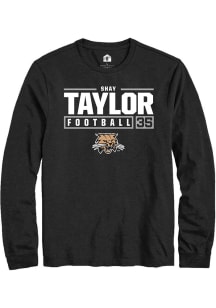 Shay Taylor  Ohio Bobcats Black Rally NIL Stacked Box Long Sleeve T Shirt