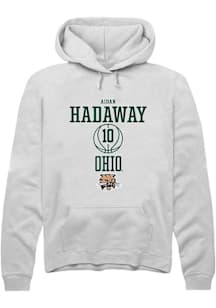 Aidan Hadaway  Rally Ohio Bobcats Mens White NIL Sport Icon Long Sleeve Hoodie