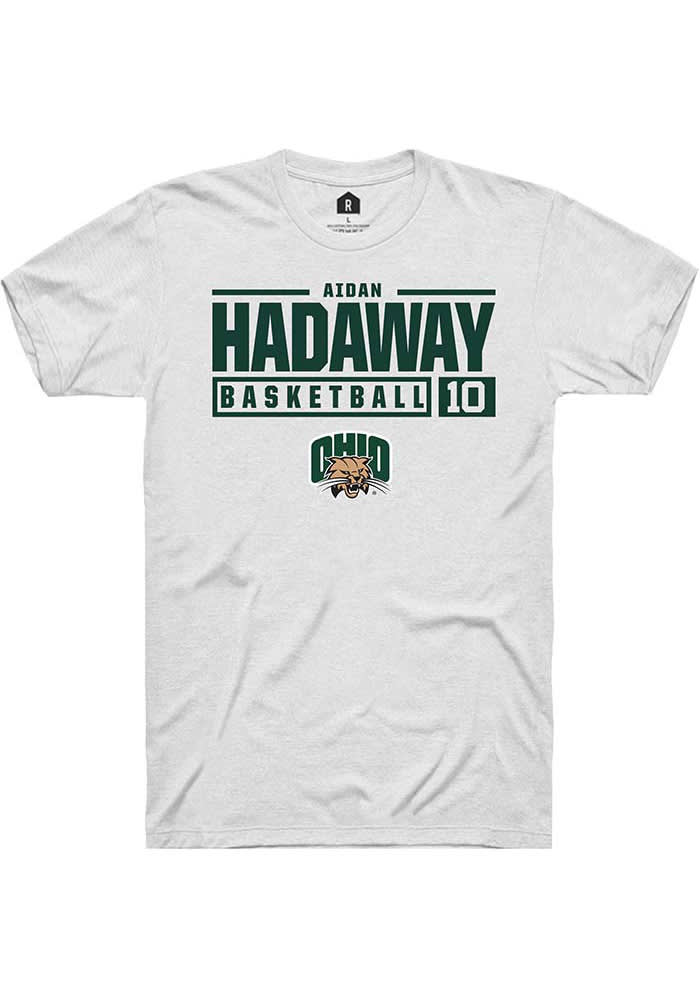 Aidan Hadaway Ohio Bobcats Rally NIL Stacked Box Short Sleeve T Shirt