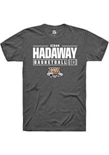 Aidan Hadaway  Ohio Bobcats Dark Grey Rally NIL Stacked Box Short Sleeve T Shirt