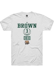 AJ Brown  Ohio Bobcats White Rally NIL Sport Icon Short Sleeve T Shirt