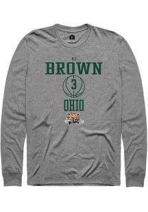 AJ Brown  Ohio Bobcats Grey Rally NIL Sport Icon Long Sleeve T Shirt