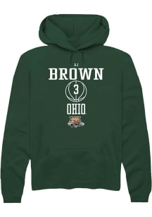 AJ Brown  Rally Ohio Bobcats Mens Green NIL Sport Icon Long Sleeve Hoodie