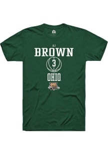 AJ Brown  Ohio Bobcats Green Rally NIL Sport Icon Short Sleeve T Shirt