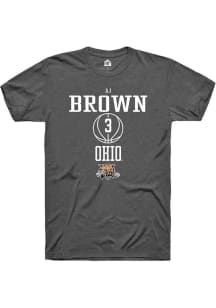 AJ Brown  Ohio Bobcats Dark Grey Rally NIL Sport Icon Short Sleeve T Shirt