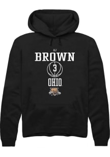 AJ Brown  Rally Ohio Bobcats Mens Black NIL Sport Icon Long Sleeve Hoodie