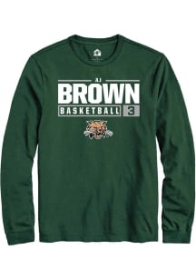 AJ Brown  Ohio Bobcats Green Rally NIL Stacked Box Long Sleeve T Shirt