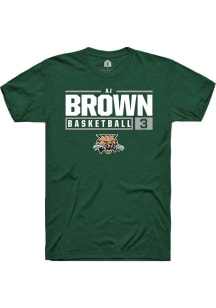 AJ Brown  Ohio Bobcats Green Rally NIL Stacked Box Short Sleeve T Shirt