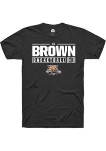 AJ Brown  Ohio Bobcats Black Rally NIL Stacked Box Short Sleeve T Shirt
