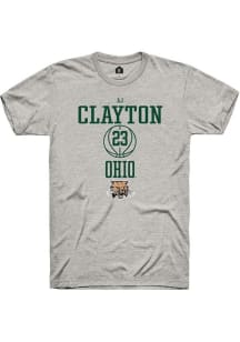 AJ Clayton  Ohio Bobcats Ash Rally NIL Sport Icon Short Sleeve T Shirt