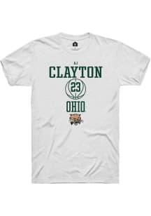 AJ Clayton  Ohio Bobcats White Rally NIL Sport Icon Short Sleeve T Shirt