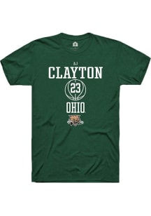 AJ Clayton  Ohio Bobcats Green Rally NIL Sport Icon Short Sleeve T Shirt