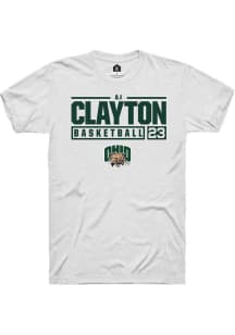 AJ Clayton  Ohio Bobcats White Rally NIL Stacked Box Short Sleeve T Shirt