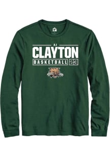 AJ Clayton  Ohio Bobcats Green Rally NIL Stacked Box Long Sleeve T Shirt