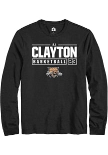 AJ Clayton  Ohio Bobcats Black Rally NIL Stacked Box Long Sleeve T Shirt