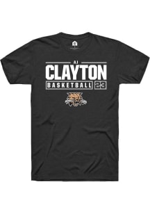 AJ Clayton  Ohio Bobcats Black Rally NIL Stacked Box Short Sleeve T Shirt