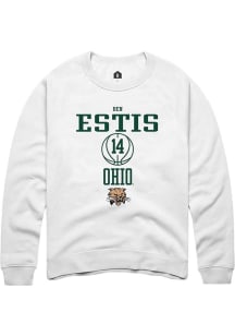 Ben Estis  Rally Ohio Bobcats Mens White NIL Sport Icon Long Sleeve Crew Sweatshirt