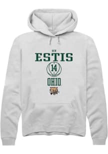 Ben Estis  Rally Ohio Bobcats Mens White NIL Sport Icon Long Sleeve Hoodie