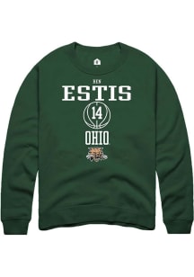 Ben Estis  Rally Ohio Bobcats Mens Green NIL Sport Icon Long Sleeve Crew Sweatshirt