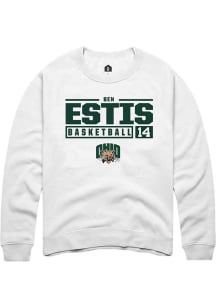 Ben Estis  Rally Ohio Bobcats Mens White NIL Stacked Box Long Sleeve Crew Sweatshirt