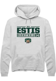 Ben Estis  Rally Ohio Bobcats Mens White NIL Stacked Box Long Sleeve Hoodie