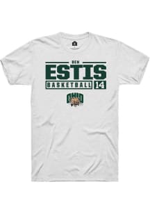 Ben Estis  Ohio Bobcats White Rally NIL Stacked Box Short Sleeve T Shirt