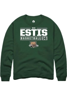 Ben Estis  Rally Ohio Bobcats Mens Green NIL Stacked Box Long Sleeve Crew Sweatshirt