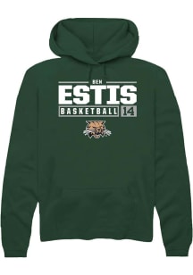 Ben Estis  Rally Ohio Bobcats Mens Green NIL Stacked Box Long Sleeve Hoodie