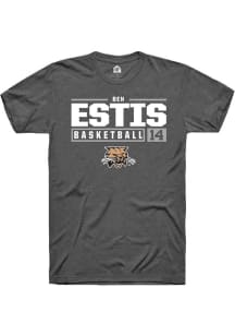 Ben Estis  Ohio Bobcats Dark Grey Rally NIL Stacked Box Short Sleeve T Shirt