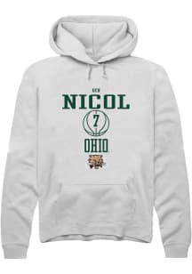 Ben Nicol  Rally Ohio Bobcats Mens White NIL Sport Icon Long Sleeve Hoodie