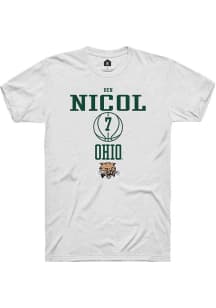 Ben Nicol  Ohio Bobcats White Rally NIL Sport Icon Short Sleeve T Shirt